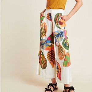 Farm Rio Wide Leg linen Pants Anthropologie